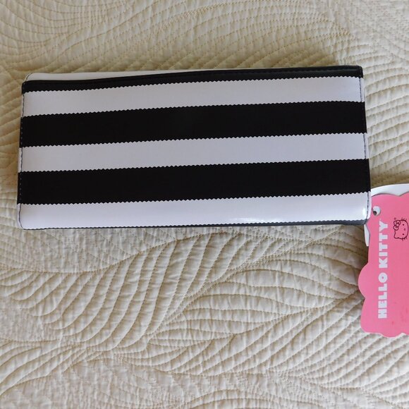 NOS Hello Kitty Sanrio Loungefly stripe continental wallet tri fold clutch NWT - Picture 5 of 16